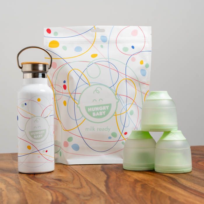 Hungry Baby Kit - Newborn Gift Ideas - Thermal Bottle and Formula Dispenser